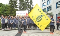 President Tony F CHAN greets student athletes at  2013 HKUST Sports Teams Flag Presentation Ceremony